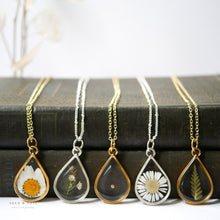 Load image into Gallery viewer, Silver Botanical Necklace - Large Teardrop
