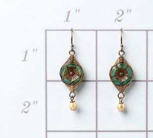 Czech Glass Herringbone Earrings