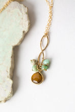 Load image into Gallery viewer, Chrysoprase and Cat&#39;s Eye Necklace
