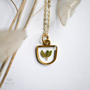 Gold Botanical Necklace - Half-Circle