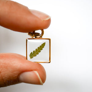 Gold Botanical Necklace - Small Square
