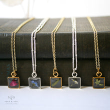 Load image into Gallery viewer, Gold Botanical Necklace - Small Square
