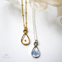 Load image into Gallery viewer, Silver Botanical Necklace - Small Teardrop
