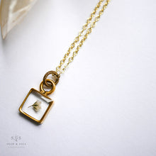 Load image into Gallery viewer, Gold Botanical Necklace - Tiny Square
