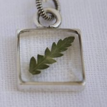 Load image into Gallery viewer, Silver Botanical Necklace - Tiny Square
