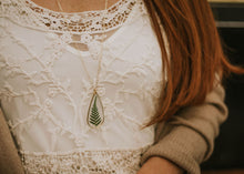 Load image into Gallery viewer, Gold Botanical Necklace - X-Large Teardrop
