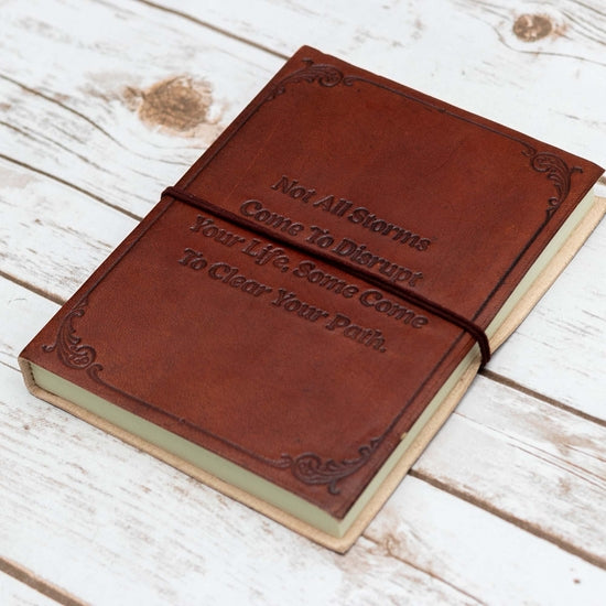 Handmade Leather Journal and Sketchbook - Not All Storms