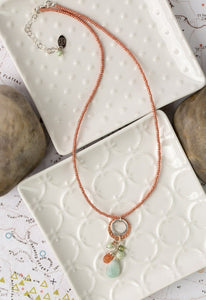 Sunstone, Amazonite, & Czech Glass Necklace