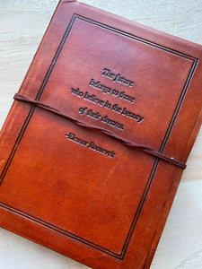 Handmade Leather Journal and Sketchbook - Eleanor Roosevelt