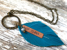 Load image into Gallery viewer, Brass &amp; Leather Necklace
