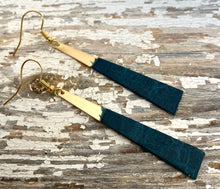 Load image into Gallery viewer, Leather &amp; Brass Earrings
