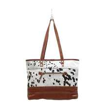 Load image into Gallery viewer, Genuine Leather &amp; Natural Hair-On Leather Tote Bag
