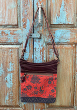 Load image into Gallery viewer, Up-Cycled Canvas &amp; Genuine Leather Shoulder Bag/Cross-body Bag
