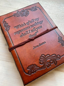 Handmade Leather Journal and Sketchbook - Jane Austen