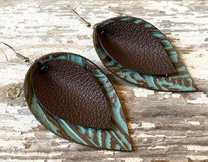 Double Layered Leather Earrings