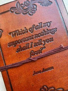 Handmade Leather Journal and Sketchbook - Jane Austen