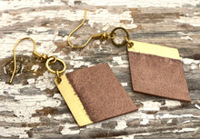 Load image into Gallery viewer, Leather &amp; Brass Earrings
