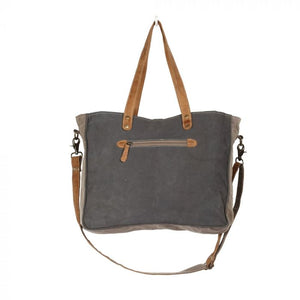 Up-Cycled Canvas, Genuine Leather, & Natural Hair-On Messenger