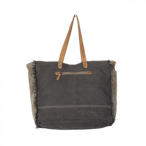 Up-Cycled Canvas, Genuine Leather, & Natural Hair-On Weekender