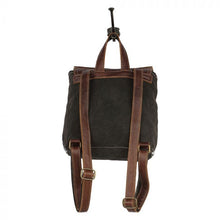 Load image into Gallery viewer, Up-Cycled Canvas &amp; Genuine Leather Backpack
