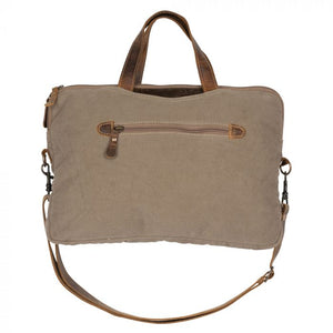 Up-Cycled Canvas & Genuine Leather Messenger