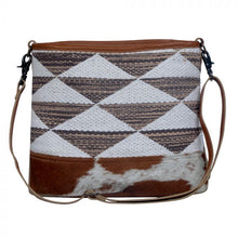 Load image into Gallery viewer, Up-Cycled Canvas, Genuine Leather, &amp; Natural Hair-On Shoulder Bag/Cross-body Bag

